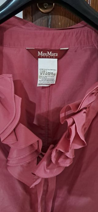 MaxMara Camicia Seta Cotone Rosa Vintage Tg M