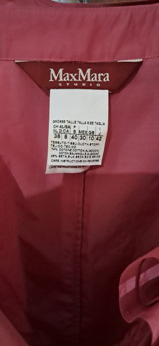 MaxMara Camicia Seta Cotone Rosa Vintage Tg M