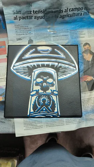 Cuadro seta con calavera y sol