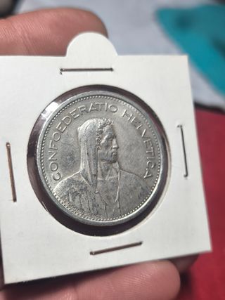 Moneda 5 Francos Suiza 1954