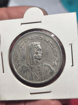 Moneda 5 Francos Suiza 1954
