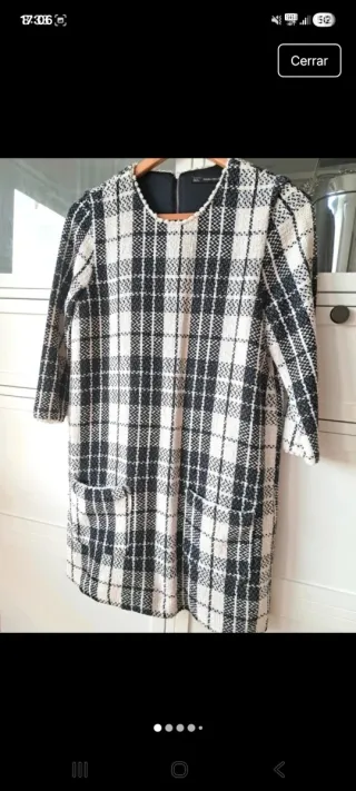 Vestido cuadros blanco y negro