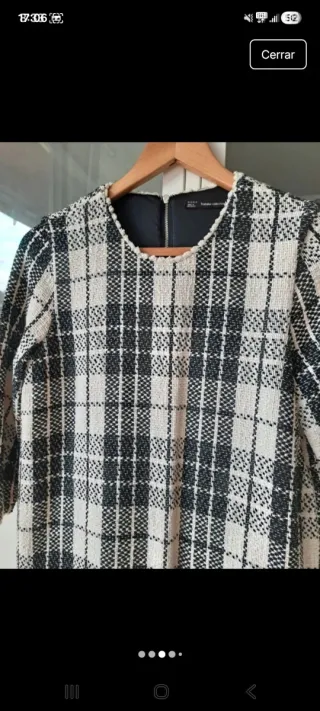 Vestido cuadros blanco y negro