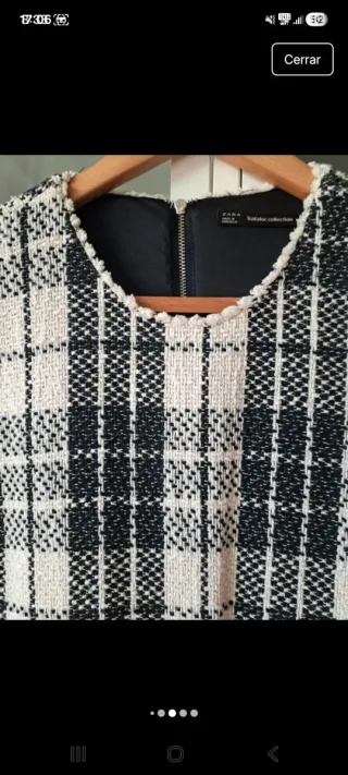 Vestido cuadros blanco y negro