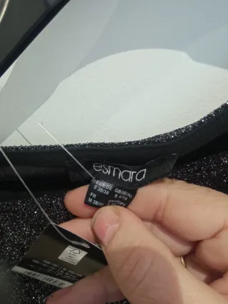 Vestido fiesta plateado y negro