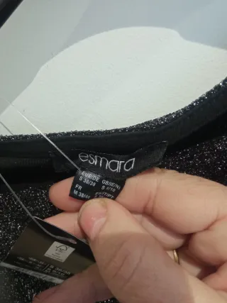 Vestido fiesta plateado y negro