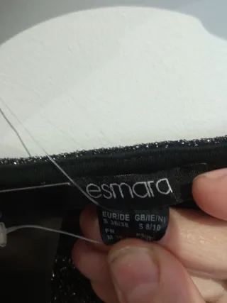 Vestido fiesta plateado y negro