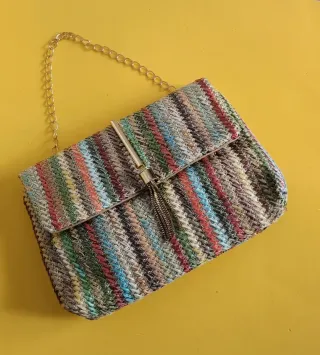 Borsetta a Tracolla Multicolore con Nappina