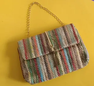 Borsetta a Tracolla Multicolore con Nappina