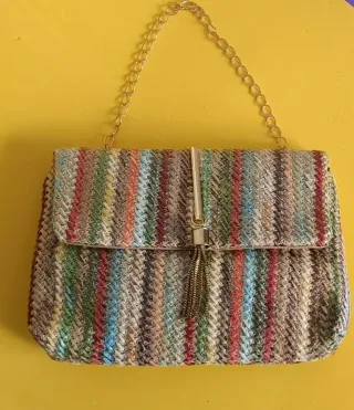 Borsetta a Tracolla Multicolore con Nappina