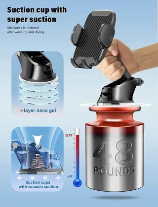 Supporto Smartphone Auto Ventosa 360° Universale