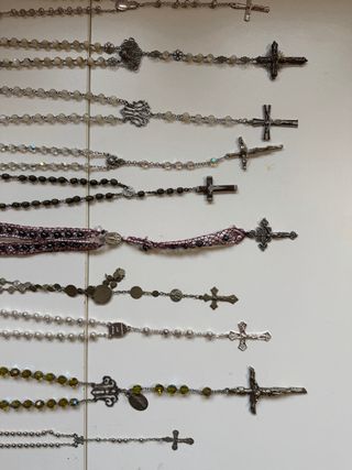 Rosarios antiguos plata, nácar