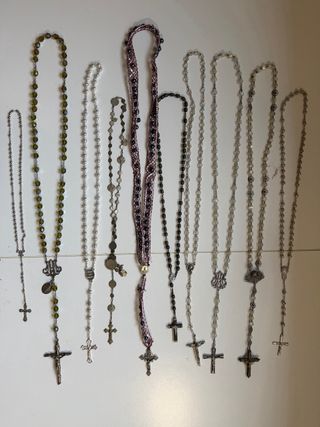 Rosarios antiguos plata, nácar