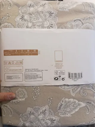 Funda Nórdica 135cm Franela Algodón Beige