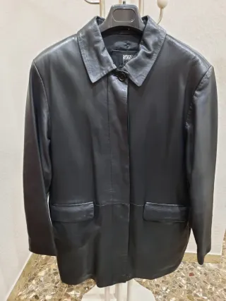 Chaquetón de Piel Negro Talla XL