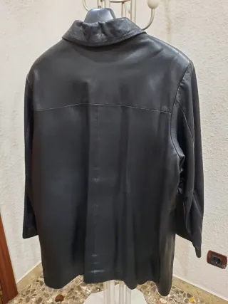 Chaquetón de Piel Negro Talla XL