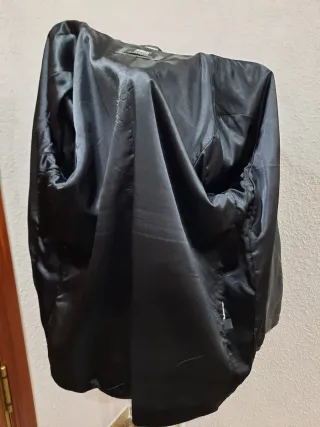 Chaquetón de Piel Negro Talla XL