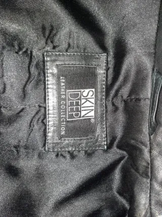 Chaquetón de Piel Negro Talla XL