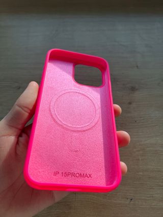 Funda Silicona Rosa iPhone 15 Pro Max