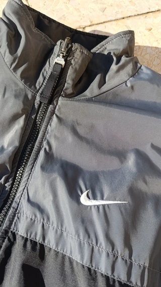 Abrigo Nike Puffer Reversible Negro Gris T-L
