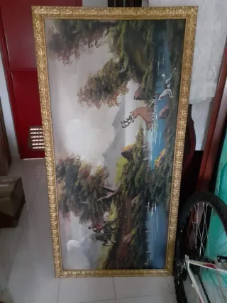 Cuadro Decorativo Dorado y Verde