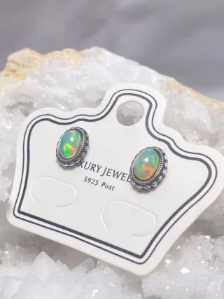 Pendientes Plata 925 Ópalo Natural