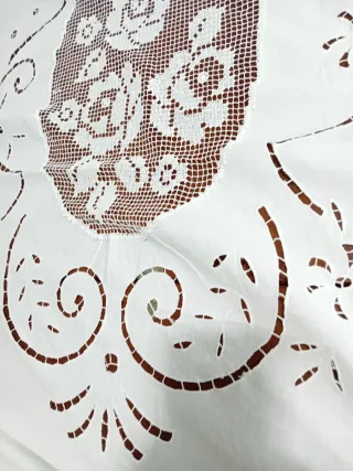 Tendone ricamato a mano filet rete 280x150