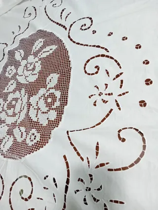 Tendone ricamato a mano filet rete 280x150