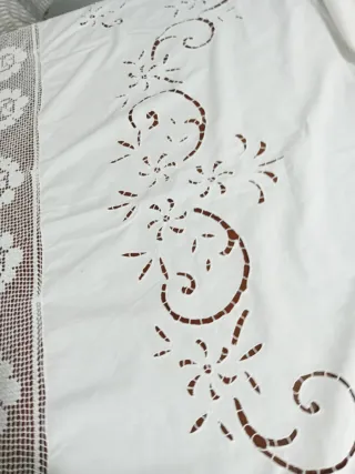 Tendone ricamato a mano filet rete 280x150