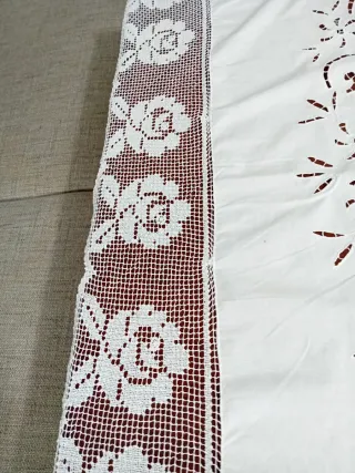 Tendone ricamato a mano filet rete 280x150