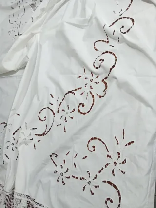 Tendone ricamato a mano filet rete 280x150