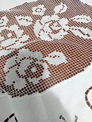 Tendone ricamato a mano filet rete 280x150