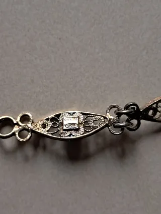 Bracciale Argento Pietre Verdi e Rosse