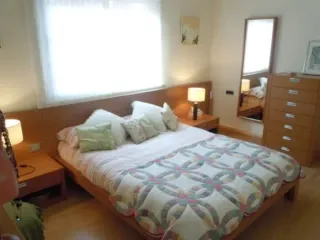 Cama Matrimonio Madera y Tela