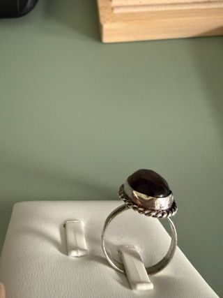 Anillo Plata 925 Calcedonia Marrón