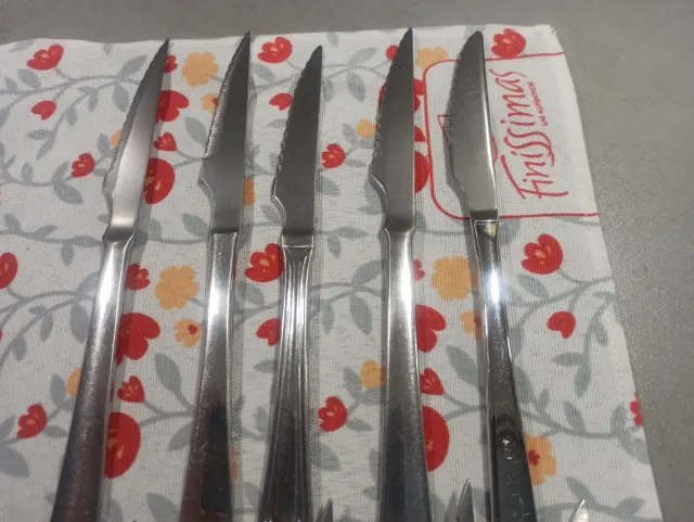 11 Cuchillos Chuleteros Acero Inoxidable