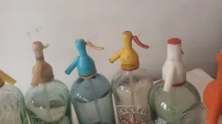 Lote 8 sifones antiguos de vidrio