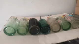 Lote 8 sifones antiguos de vidrio