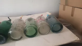 Lote 8 sifones antiguos de vidrio