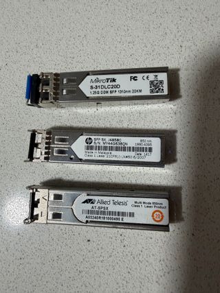 3 Transceptores SFP MikroTik, HP, Allied Telesis