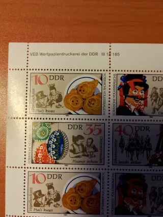 Hoja de sellos RDA 1982 - Folklore Alemán