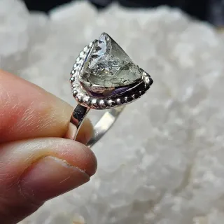 Anillo Plata 925 Prasiolita Bruto