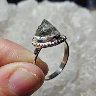 Anillo Plata 925 Prasiolita Bruto