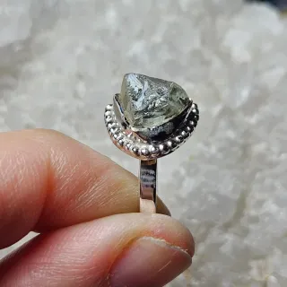 Anillo Plata 925 Prasiolita Bruto