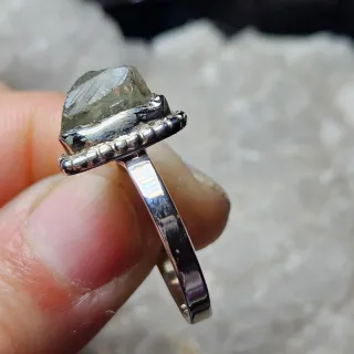 Anillo Plata 925 Prasiolita Bruto