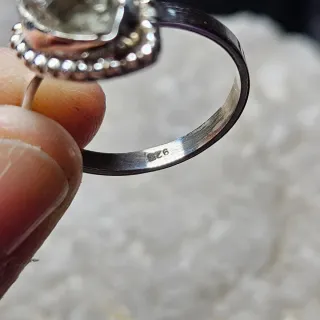 Anillo Plata 925 Prasiolita Bruto