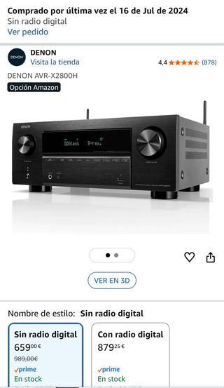 Amplificador Denon AVR-X2800H