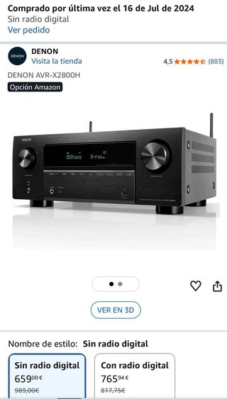 Amplificador Denon AVR-X2800H