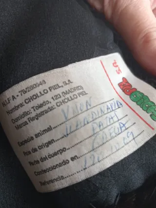 Abrigo Piel Auténtica Negro Talla XL