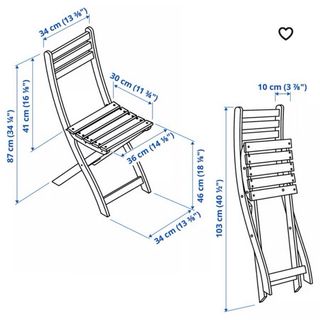 2 Sillas plegables madera Askholmen